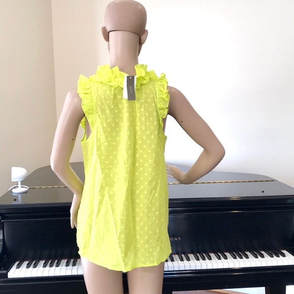 NWT J. Crew yellow ruffle swiss dot sleeveless top - Picture 8 of 8